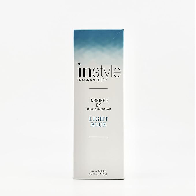 Instyle Fragrances, Inspired by Dolce & Gabbana's Light Blue, Eau de Toilette, Cologne for Men, Vegan, Paraben Free, Phthalate Free, Never Tested on Animals, 3.4 Fluid Ounces