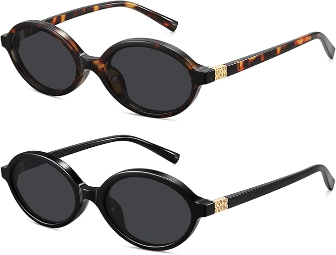 WOWSUN Retro Oval Sunglasses Womens Trendy Sun Glasses Sunnies UV400 Protection