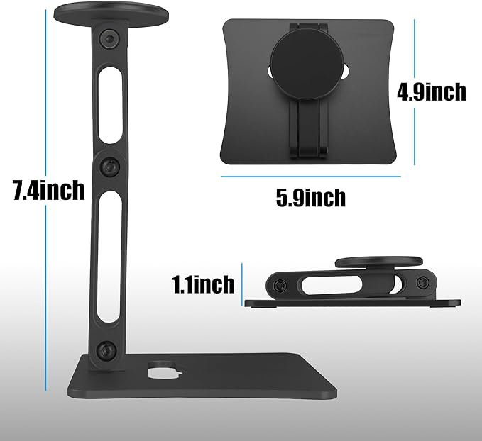 Large Magsafe Phone Stand for Desk, Large Size Foldable & Adjustable Magnetic iPhone Stand Holder with Non Slip Pad for Desk/Home/Office, Compatible with iPhone 17/1615/14/13/12 All Series(Black)