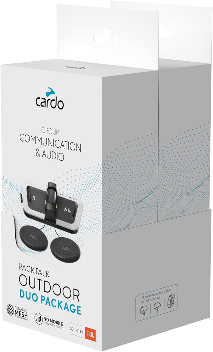Cardo Packtalk Outdoor Helmet Communication System for Skiing, Snowboarding, Mountain Biking, Cycling and Other Outdoor Activities