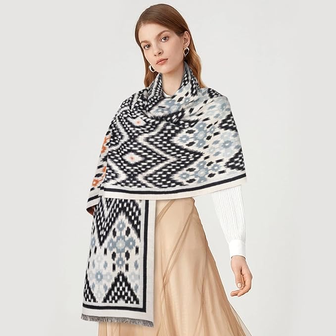 EXTREE Scarfs for Women Pashmina Silky Shawl Wrap for Evening Dressing Blanket Open Front Poncho Cape