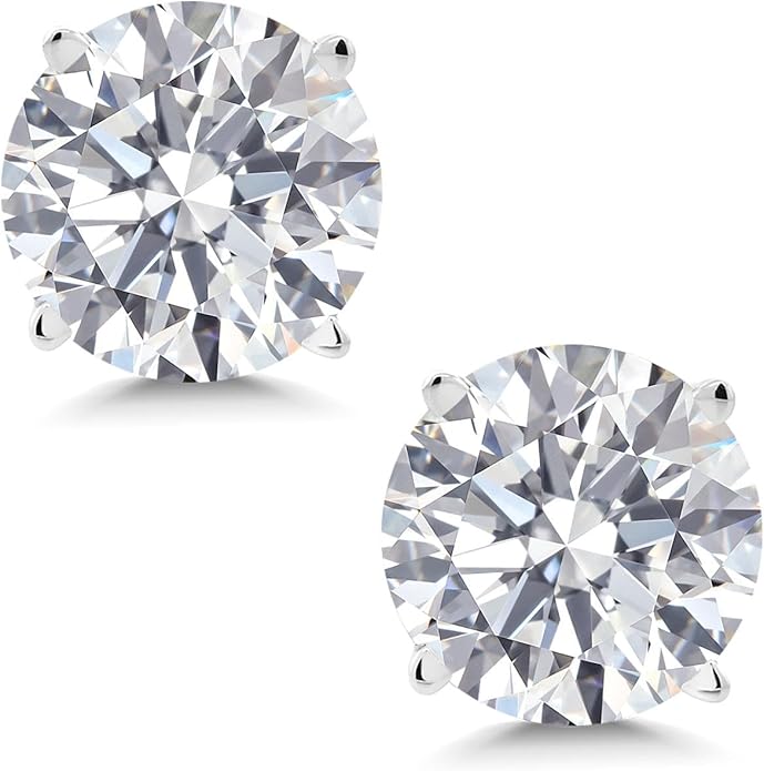 Gem Stone King 0.20 to 6 Cttw 14K Gold Lab Grown Diamond Stud Earrings | Gold Earrings For Women Men | E-F Color | VS1-VS2 Clarity