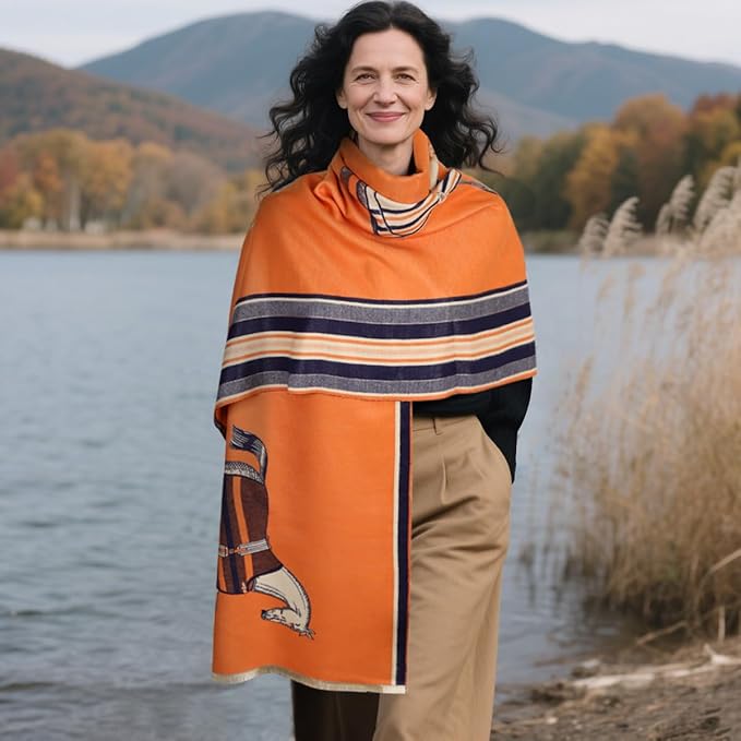 EXTREE Scarfs for Women Pashmina Silky Shawl Wrap for Evening Dressing Blanket Open Front Poncho Cape