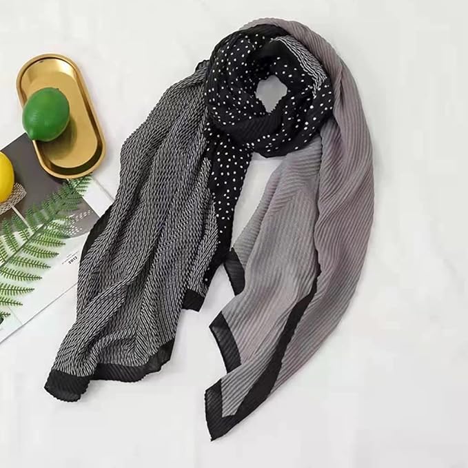 YOUR SMILE Ladies/Women's Lightweight Floral Print/Solid Color mixture Shawl Scarf For Spring Summer season