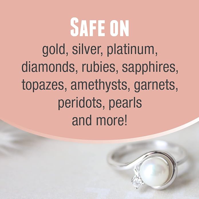 Flitz Ultrasonic Jewelry Cleaner Solution - 8oz Bottle of USA-Made Gold & Sterling Silver Cleaner Jewelry Tarnish Remover to Restore - Ultrasonic Cleaning Solution for Diamond Rings, Earrings & More