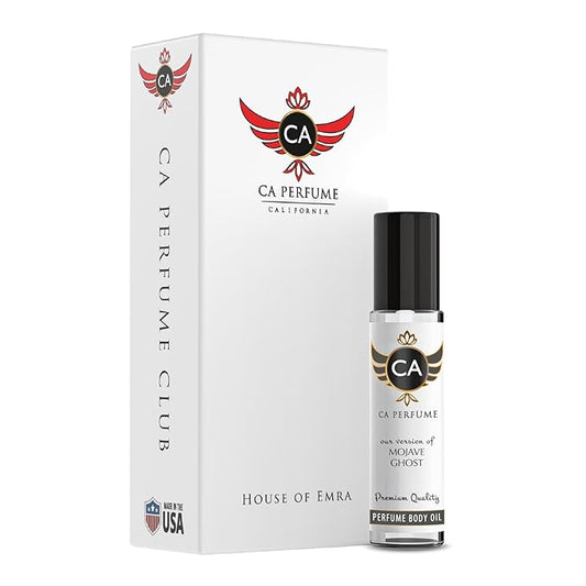 CA Perfume Impression of Mojave Ghost Unisex Eau De Parfum Amber Floral Scent Long Lasting Unisex Fragrance Travel Size TSA Ready for Day and Night Wear 0.33 Fl Oz 10ml