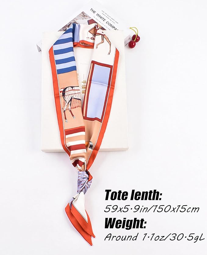 Head Scarf Hair Neck Scarves For Women Purse Bag Scarfs For Handbags Silky Long Thin Satin Headscarf Fashion