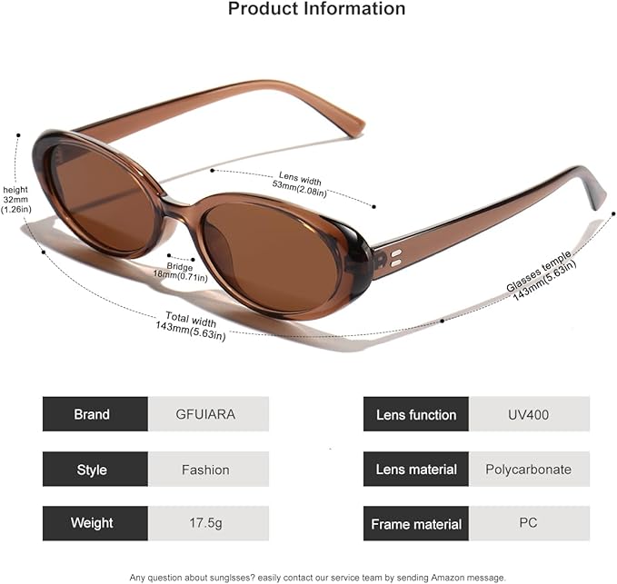 Oval Sunglasses for Women Men Fashion Small 90s Style Sun Glasses UV400