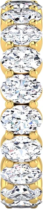 3.26 CTW Oval Cut Diamond Eternity Ring for Women in 14K White Gold/Yellow Gold | E-F Color, VS Clarity | Wedding, Anniversary, Luxury Fine Jewelry Gift | Lab-Grown Diamonds | Ring Size 6.5