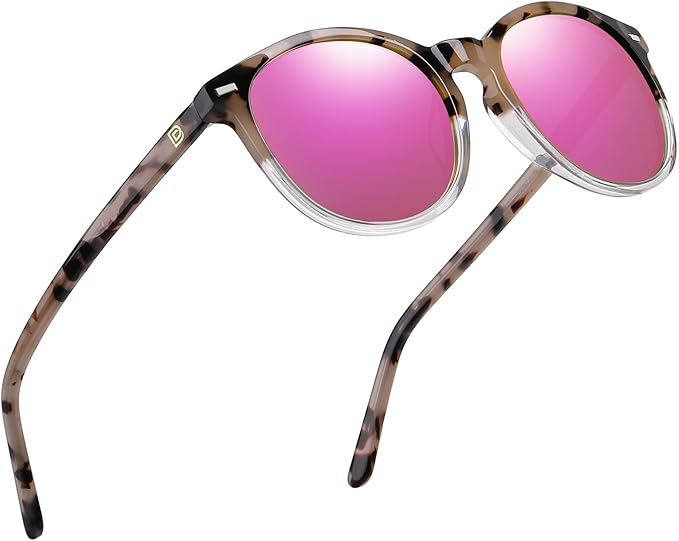 DUCO Polarized Sunglasses for Women Retro Round Women's Sunglasses Classic Vintage UV400 Shades DC1230