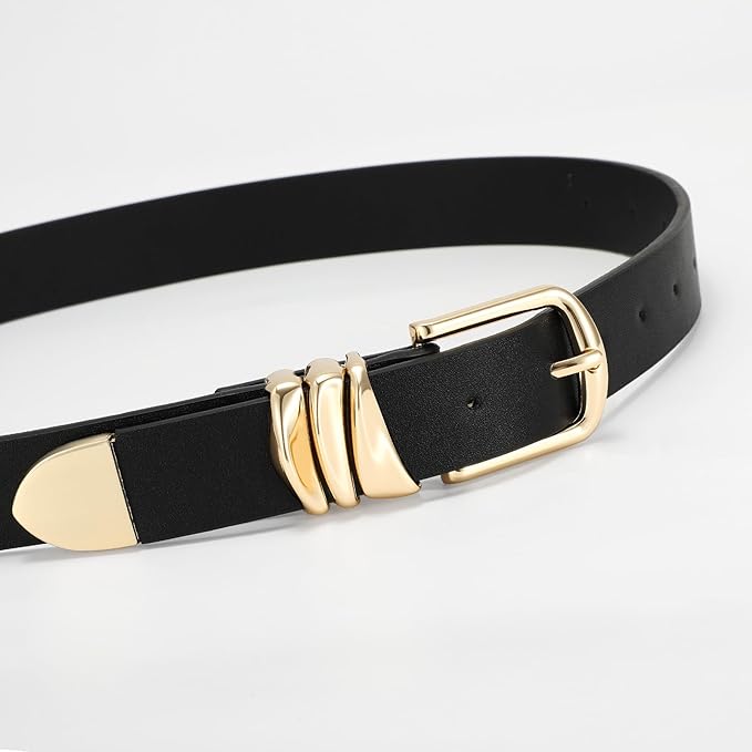 VONMELLI Women's Belt for Jeans Dress Leather Belt for Women Fashion Waist Ladies Belt with Silver Buckle