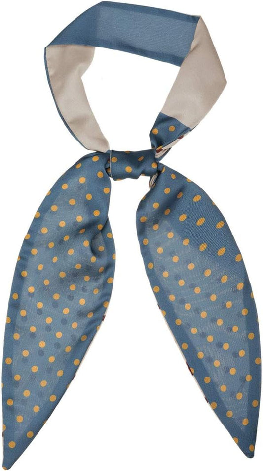 Allegra K Chic Polka Dots Women Neckerchief Skinny Scarves Hair Band Ribbon for Bag Accessory