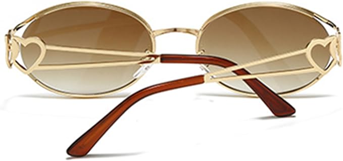 bullabulling Y2k Sunglasses For Women Men Round Vintage glasses Fashion Heart Metal Sunglass Round Retro Eyewear