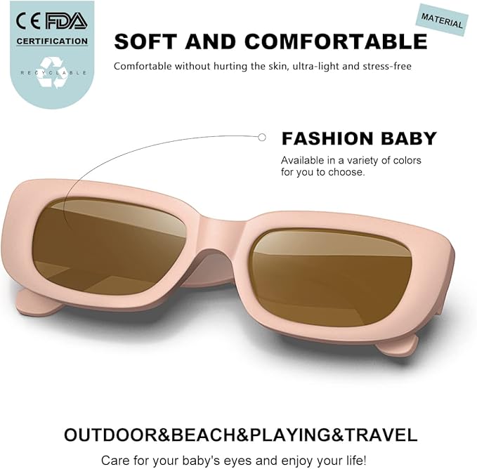 Retro Rectangle Kids Sunglasses 90’s Vintage Fashion Narrow Square Frame Glasses Shades for Girls Boys UV Protection