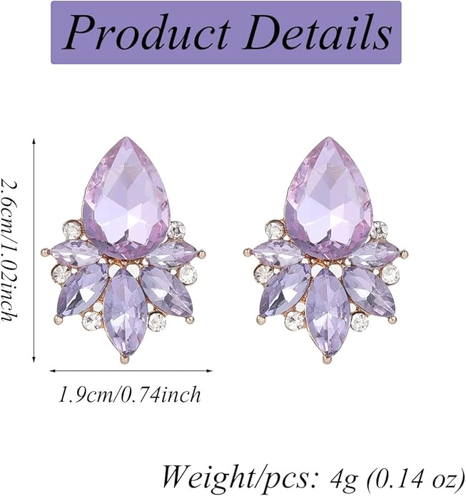Vintage Rhinestone Earrings Fancy Crystal Cluster Drop Earrings Art Deco Earrings for Women