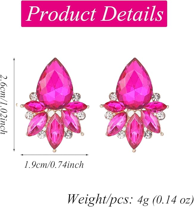 Vintage Rhinestone Earrings Fancy Crystal Cluster Drop Earrings Art Deco Earrings for Women