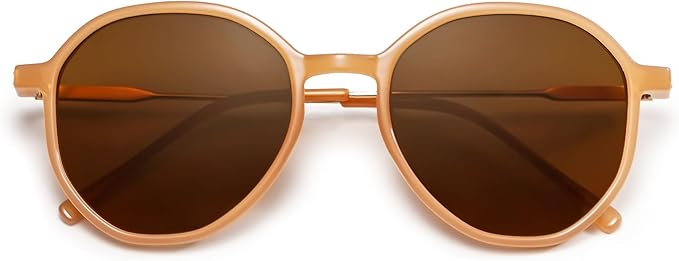 SOJOS Trendy Designer Hexagon Round Sunglasses for Women Fashion Big Shades Geometric Women Sunglasses SJ2181
