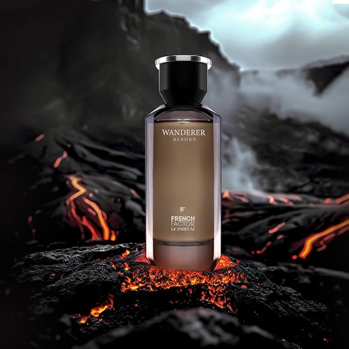 French Factor Wanderer Reborn Men’s Perfume | Long-Lasting Eau de Parfum | Warm & Spicy Fragrance with Black Leather Violet Jasmine Patchouli Moss & Amber | Elegant All-Day Cologne | 100ml (3.3 fl oz)