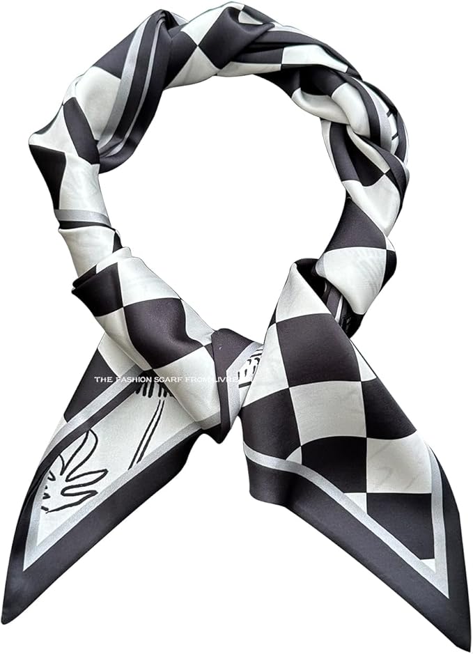 Livrerpi Silk Feeling Head Scarf Fashion Satin Hair Scarf Square Long Scarves for Women Gifts