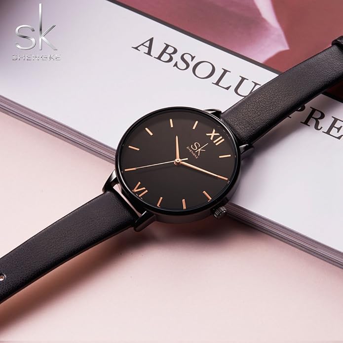 SHENGKE Simplicity Creative Women Watch Genuine Leather Elegant Women Watches Ladies Business Wristwatch