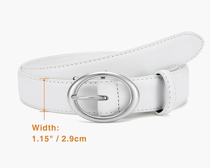 Womens Belt - CR Leather Belt Women Casual for Jeans Pants Dress - Belts with Gold Buckle for Women Fashion