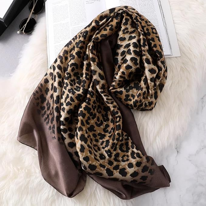 YOUR SMILE Large Mulberry Silk Feeling Long Stain Scarf Lightweight Sunscreen Shawls Wraps for Women