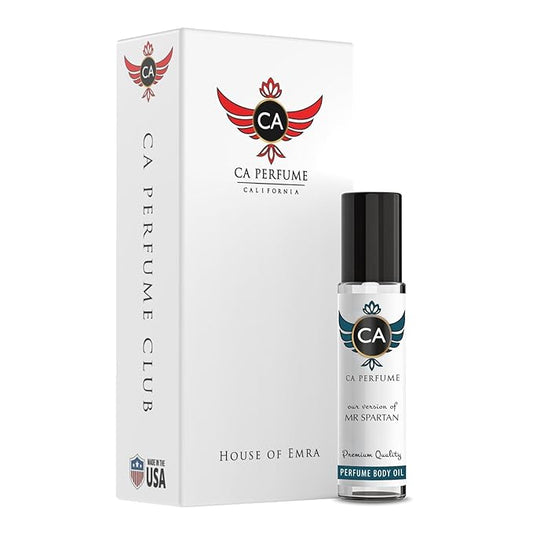 CA Perfume Impression of Mr. Spartan for Men Eau De Parfum Aromatic Fougere Scent Long Lasting Cologne for Men Travel Size TSA Ready for Day and Night Wear 0.33 Fl Oz 10ml (Pack of 2)