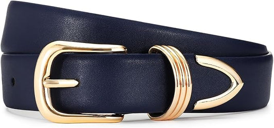 Belts for Women with Gold Buckle Faux Leather Belts Fashion Casual belts for jeans