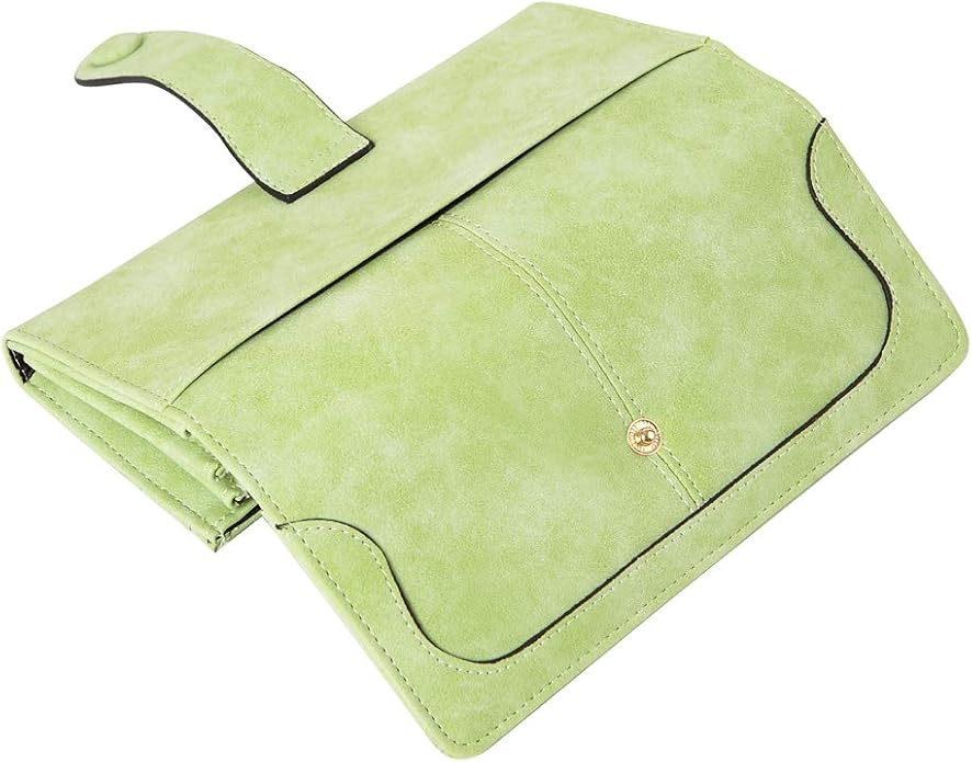 Women's Vegan Leather 17 Card Slots Card Holder Long Big Bifold Wallet