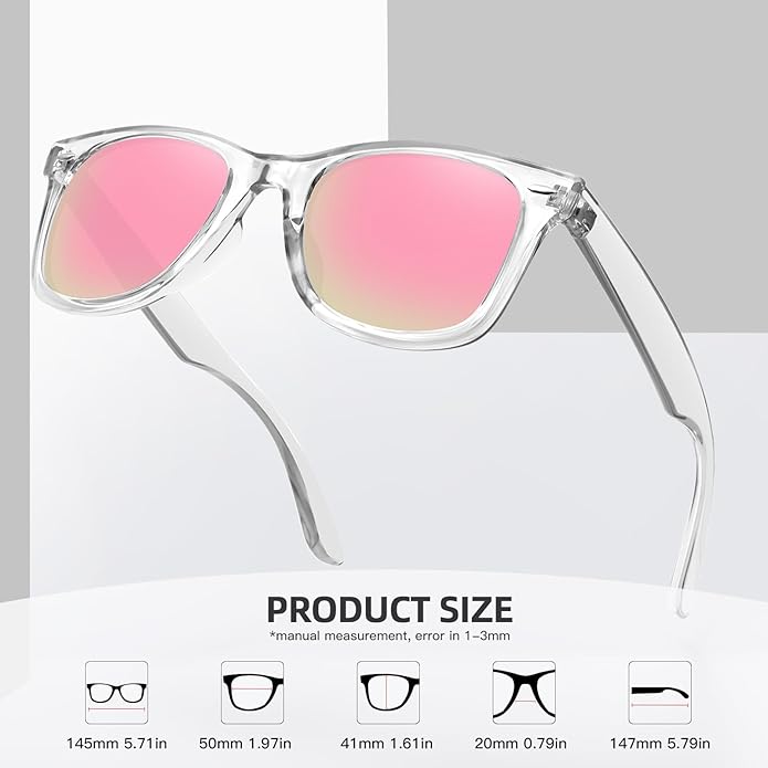 MEETSUN Retro Polarized Sunglasses for Women Men Classic Mirror Lens Driving Trendy Sun Glasses UV Protection (3 Pack)