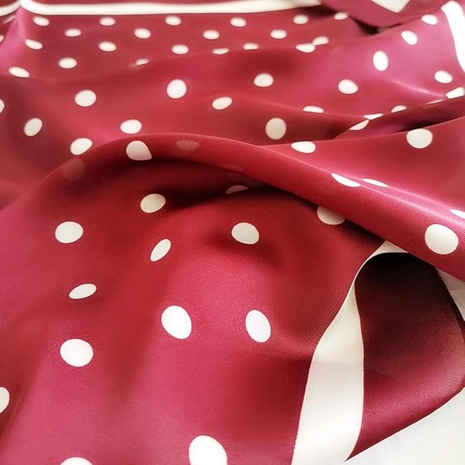 FONYVE Silk Feeling Scarf Medium Square Satin Head Scarf for Women 27.5 × 27.5 inches