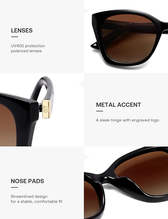 SOJOS Vintage Oversized Cateye Sunglasses Womens UV400 Large Designer Shades Lentes De Sol Para Mujer SJ2634
