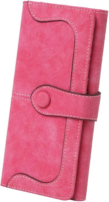 Women's Vegan Leather 17 Card Slots Card Holder Long Big Bifold Wallet