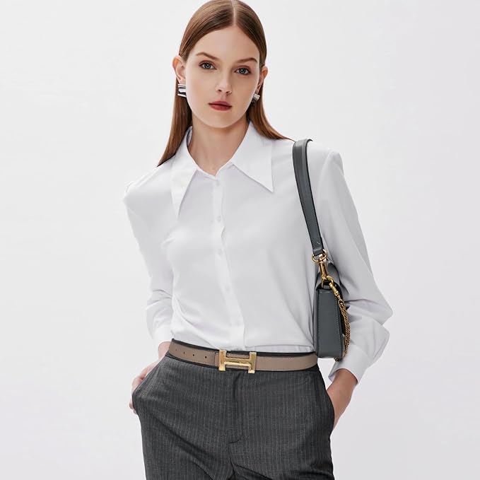 Relang Women's Belts with Gold Buckle, Fashion Waist Band, Elegant Ladies' Belt, Gift for Women