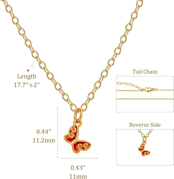 Dainty 18K Gold Plated Butterfly Necklaces Cute Gold Necklace for Women Simple Choker Jewelry for Women Trendy Jewelry Gifts