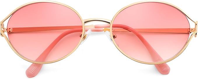 FEISEDY Retro Oval Small Sunglasses for Women Men 90s Trendy Classic Y2K Frame Round Shades UV400 Protection B9164