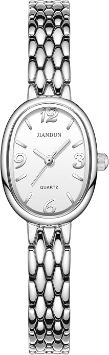JIANDUN Vintage Small Gold Women’s Watch, Elegant Stainless Steel Bracelet, Water-Resistant with Tools Included