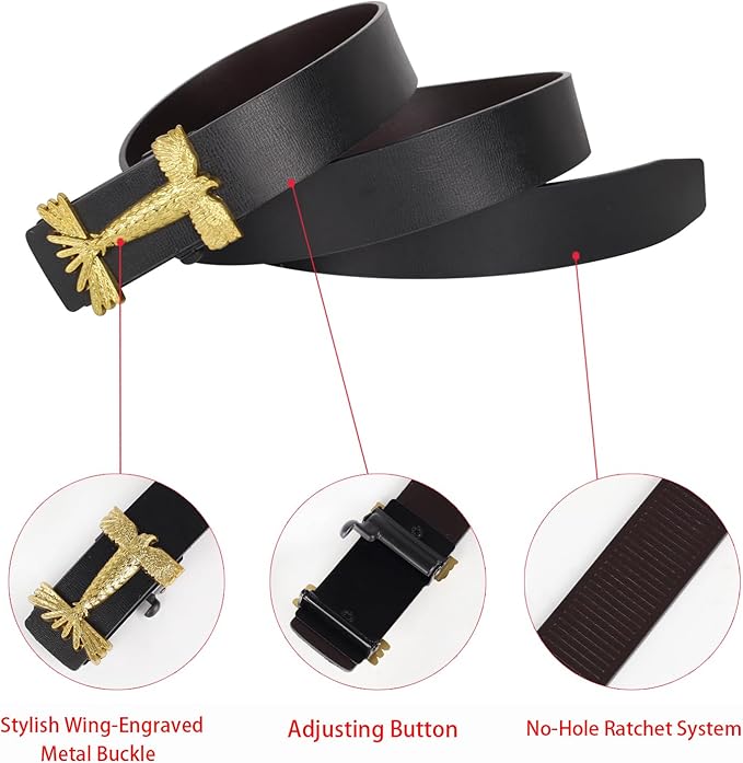 Relang Women's Belts with Gold Buckle, Fashion Waist Band, Elegant Ladies' Belt, Gift for Women
