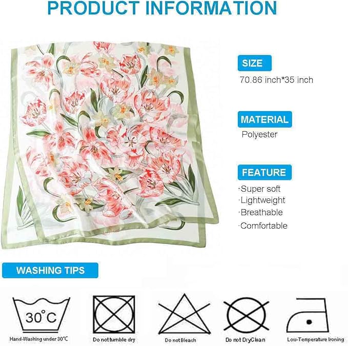 Xyueanlo Scarfs for Women Lightweight Scarves Fashion Print Floral Pattern Head Scarf Wraps Shawls