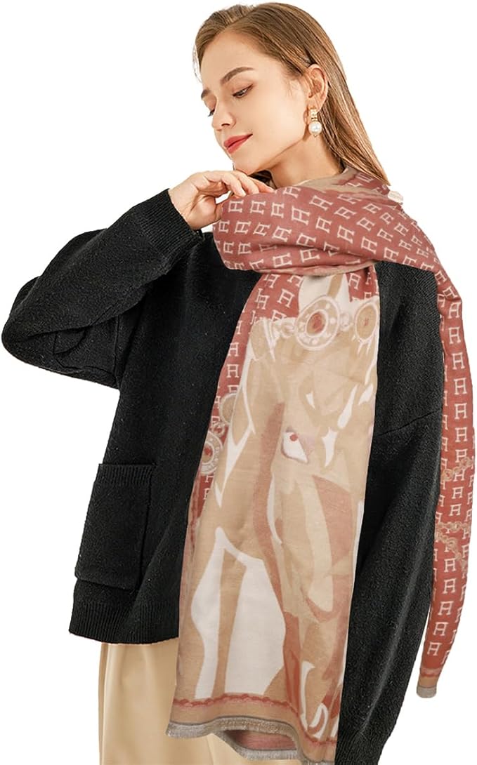EXTREE Scarfs for Women Pashmina Silky Shawl Wrap for Evening Dressing Blanket Open Front Poncho Cape