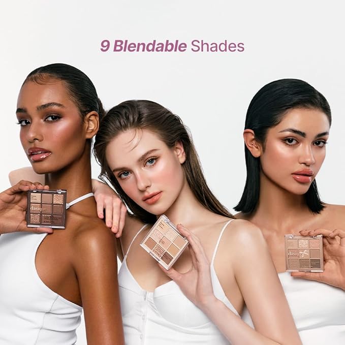 dasique Shadow Palette #16 Violet Knit l Vegan, Cruelty-Free l 9 Blendable Shades in Smooth Matte and Shimmer Finishes with Gorgeous Pearls
