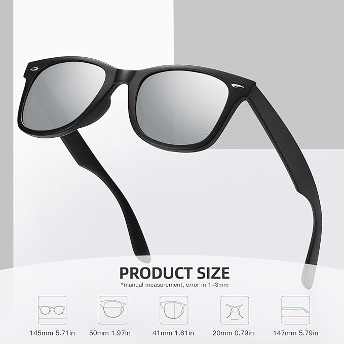 MEETSUN Polarized Sunglasses for Women Men Classic Retro Square Frame Driving Sun Glasses UV Protection