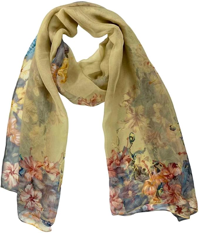 Xyueanlo Scarfs for Women Lightweight Scarves Fashion Print Floral Pattern Scarf Shawls