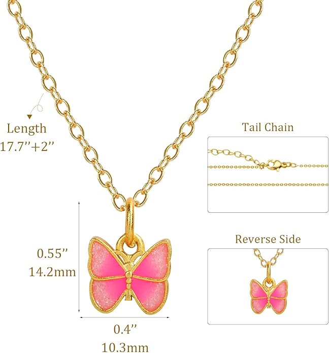 Dainty 18K Gold Plated Butterfly Necklaces Cute Gold Necklace for Women Simple Choker Jewelry for Women Trendy Jewelry Gifts