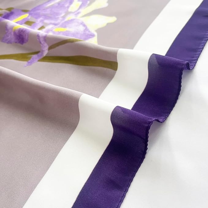 FONYVE Silk Feeling Scarf Medium Square Satin Head Scarf for Women 27.5 × 27.5 inches