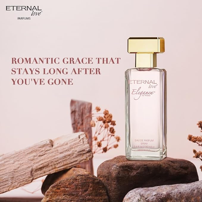 Eternal Love Elegance for Women - Long Lasting Eau de Parfum Spray - Sweet Floral Fruity Fragrance with Peach, Jasmine & Sandalwood - Summer Scent - 3.4oz