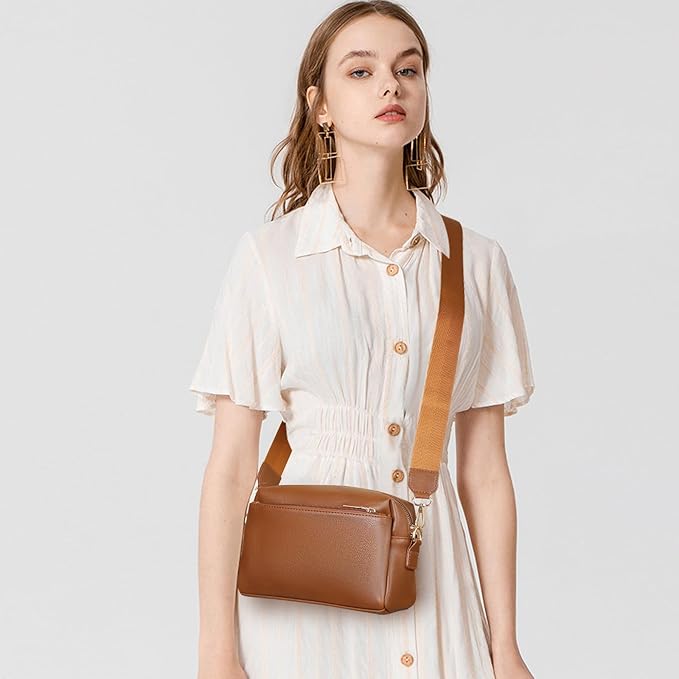 SENDEFN Leather Crossbody Bag for Women Small Clutch Purses Crossbody Shoulder Handbag Wallet Purses RIFD Card Slots