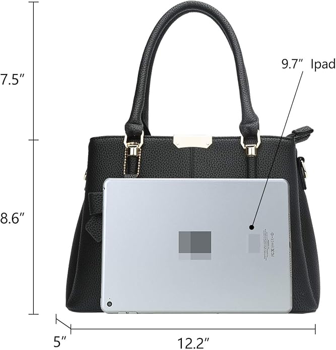 KKXIU 3 Zippered Compartments Purses and Handbags for Women Top Handle Satchel Shoulder Ladies Bags