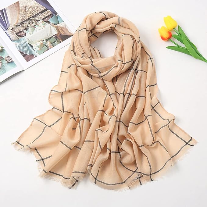 YOUR SMILE Ladies/Women's Lightweight Floral Print/Solid Color mixture Shawl Scarf For Spring Summer season
