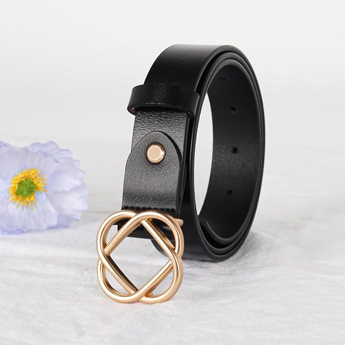 Relang Women's Belts with Gold Buckle, Fashion Waist Band, Elegant Ladies' Belt, Gift for Women